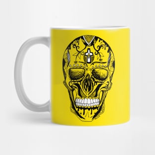 Los Muertos Sugar Skull - Black and Yellow Edition Mug